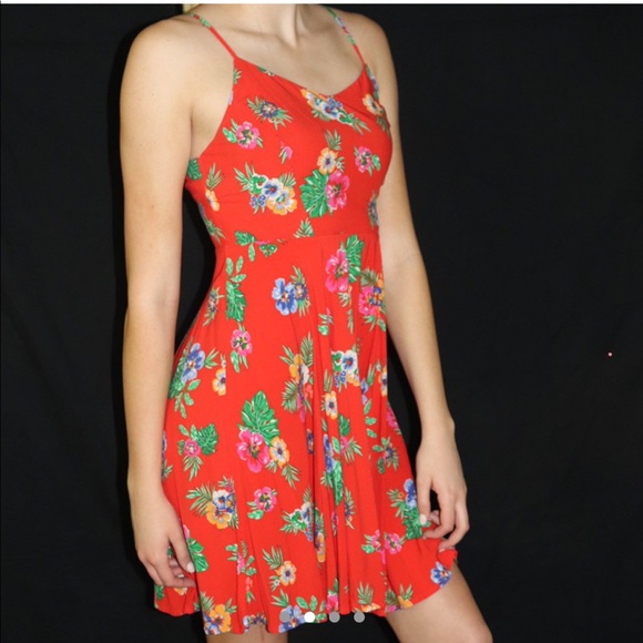 Red Floral Dress - Picture 2 of 4